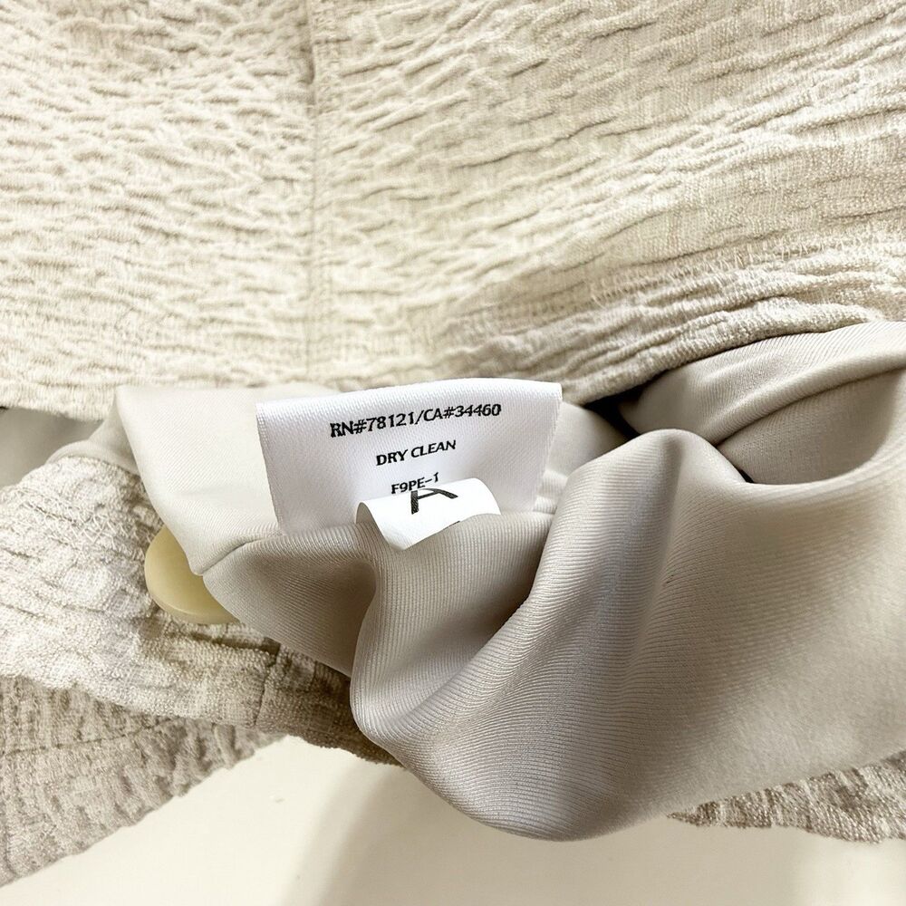 Eileen Fisher Blazer Jacket Women Small Beige Cream Crinkle Textured Career - Picture 6 of 8